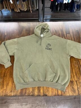 Vtg 90s USMC Marine Corps Hoodie Sweatshirt Made in usa M